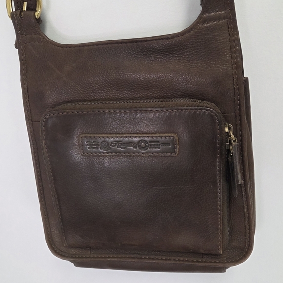 Vintage Y2K Fossil New American Classic Key Brown Leather Crossbody Purse Bag - Picture 6 of 16
